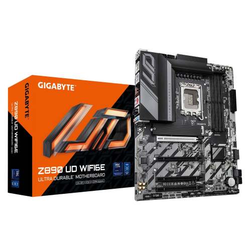 GIGABYTE Z890 UD WI-FI 6E SCHEDA MADRE - Supporta CPU Intel Core Ultra (Serie 2), VRM a 12+1+2 fasi, fino a 8800MHz DDR5 (OC), 1xPCIe 5.0 + 2xPCIe 4.0, Wi-Fi 6E, LAN 2.5GbE, USB 4